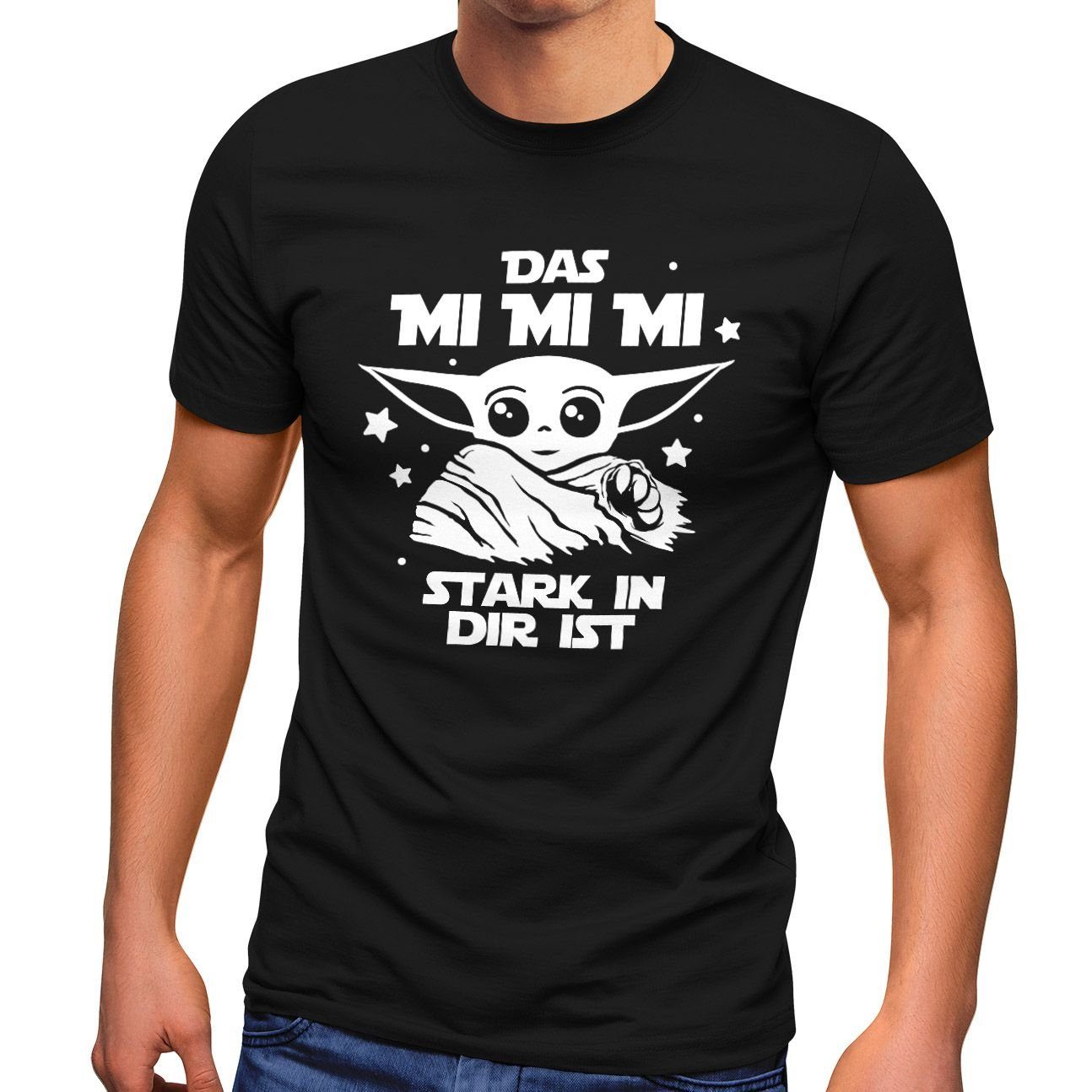 MoonWorks Print-Shirt Herren T-Shirt Parodie Spruch Das mi mi mi stark in dir ist Fun-Shirt Moonworks® mit Print