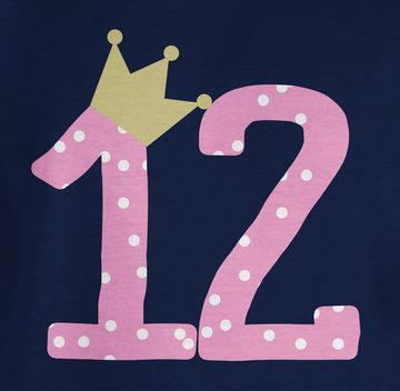 Shirtracer T-Shirt Zwölf Krone Mädchen Zwölfter 12. Geburtstag