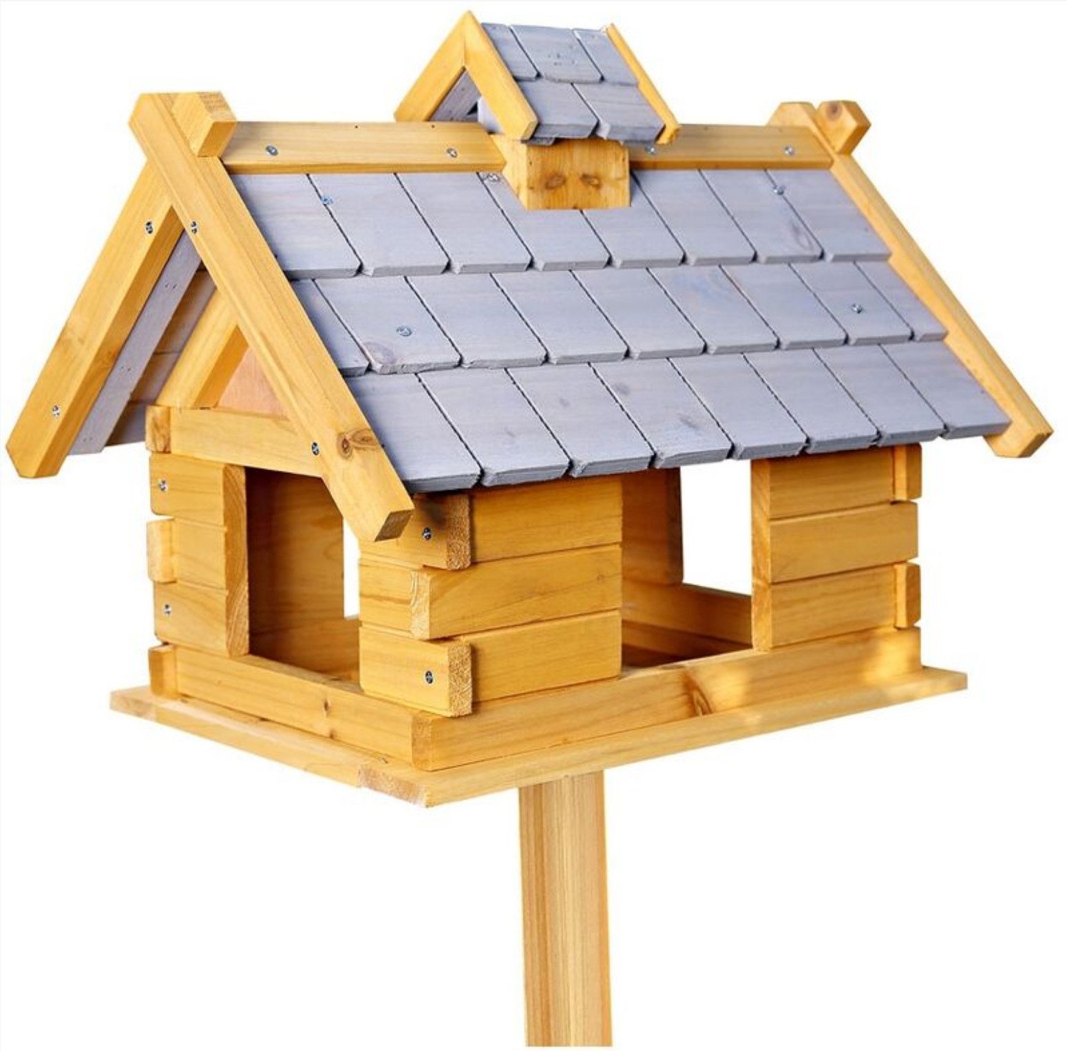 Vogelhaus Vogelhaus aus Holz in Grau Vogelfutterhaus Vogelhäuser Vogelhäuschen