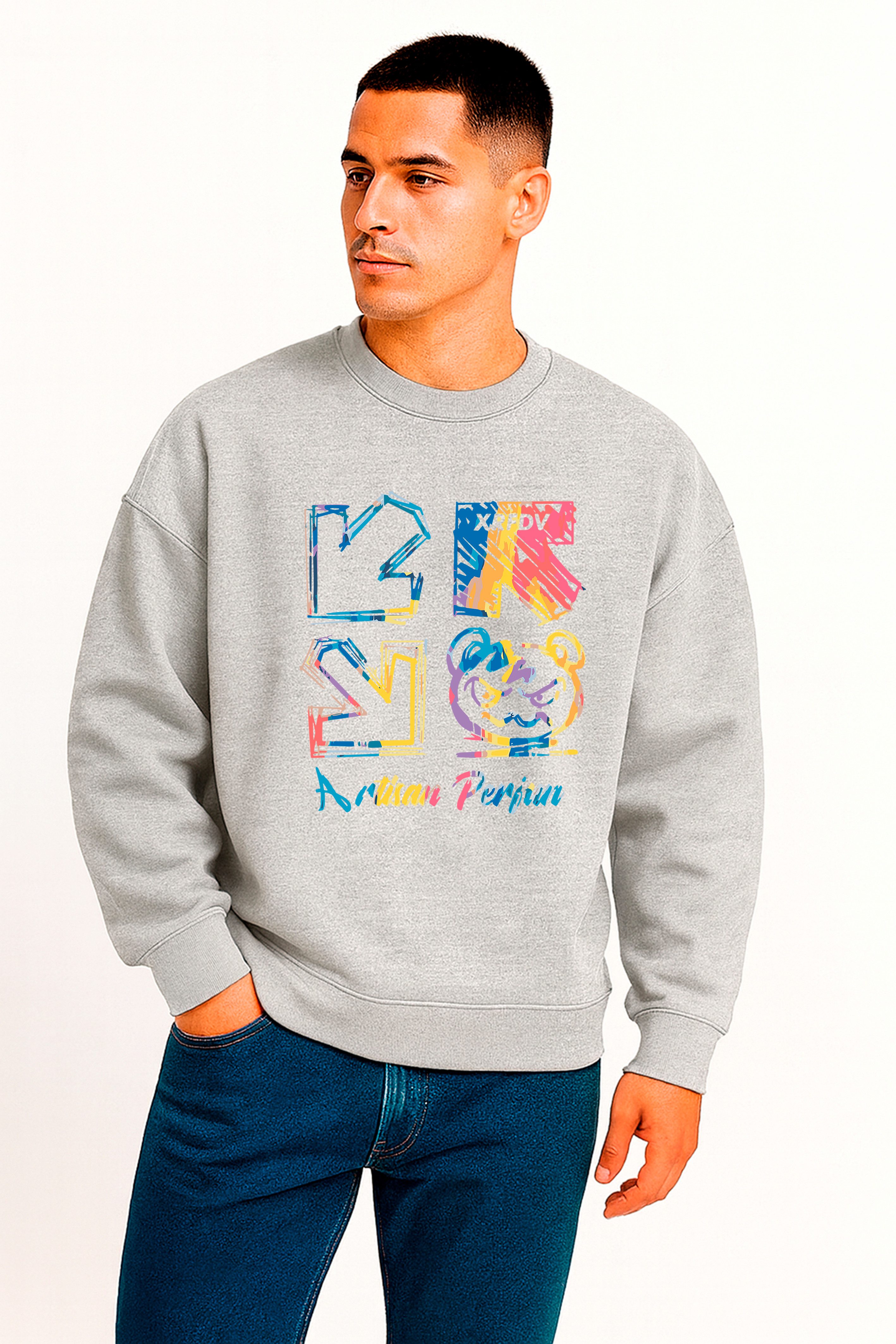 Banco Sweatshirt Herren Oversize Rundhals Пуловеры Oversized Fit Extra weit, mit verlängerten Schultern.