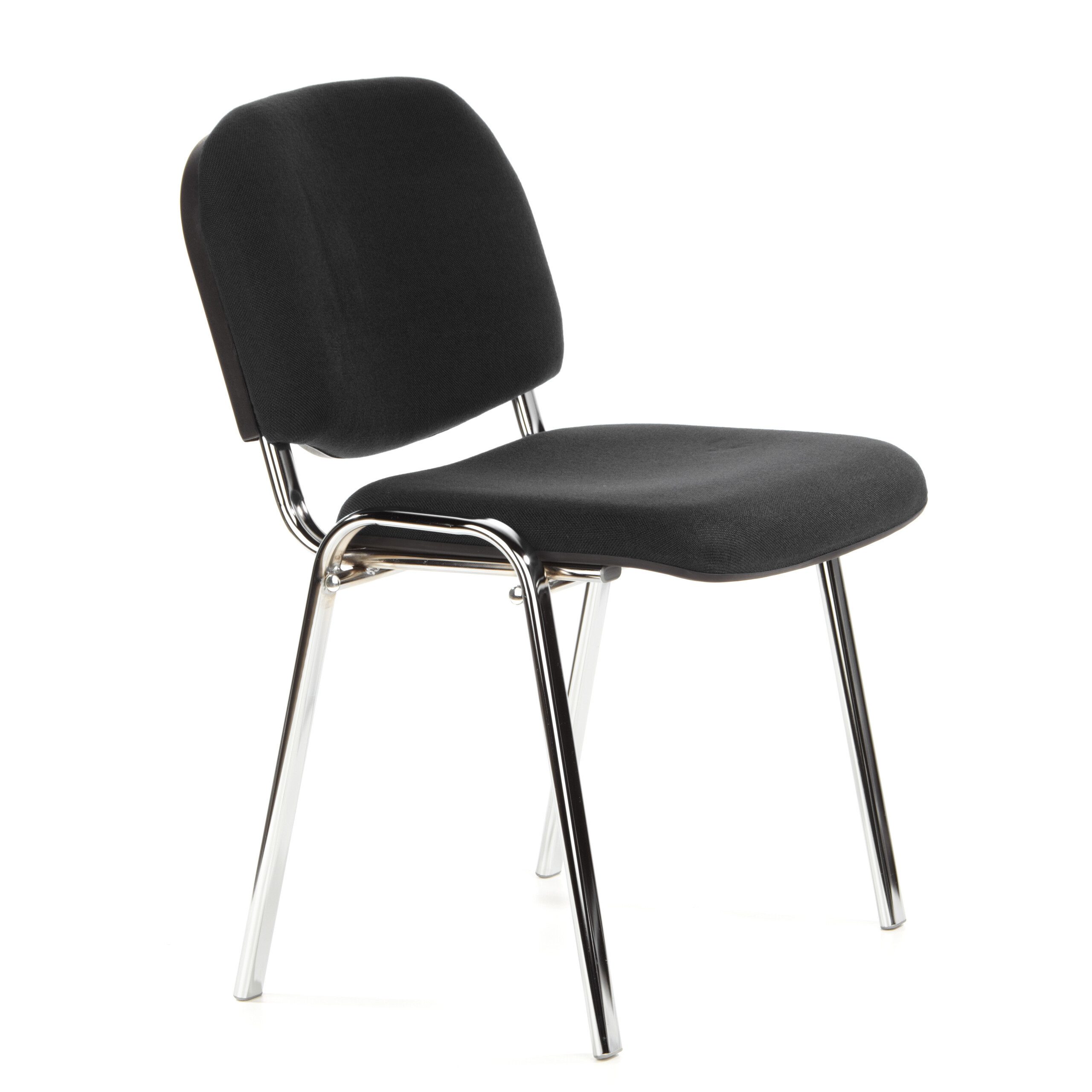 hjh OFFICE 4-Fußstuhl XT 600 C Stuhl Stoff 1 St., Besucherstuhl gepolstert, bis 4 Stühle stapelbar, Gestell verchromt