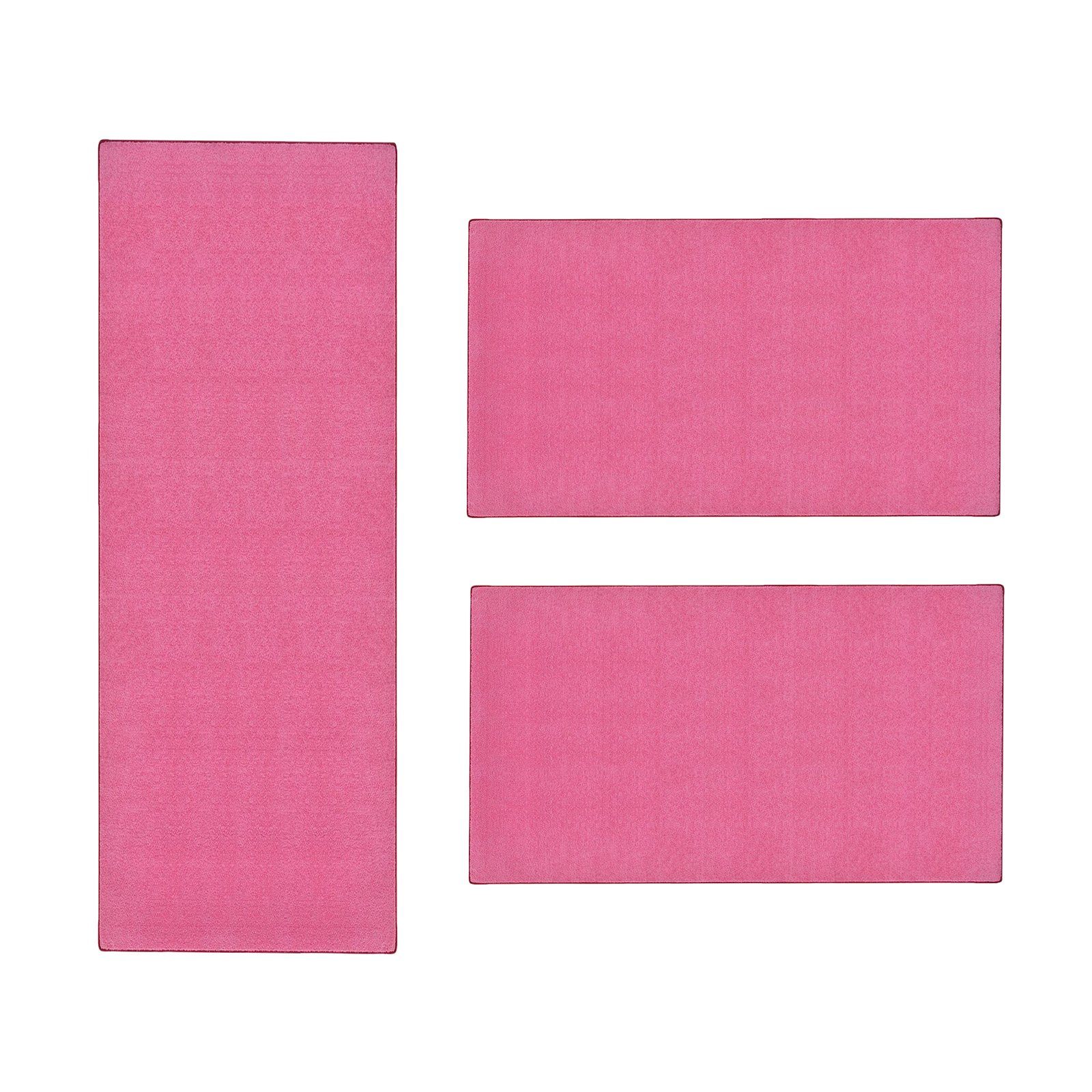 Karat Hochflor-Bettumrandung Fallon, Bettvorleger, Läufer-Set ideal fürs Schlafzimmer, Höhe 8.5 mm, (3-tlg), Velours