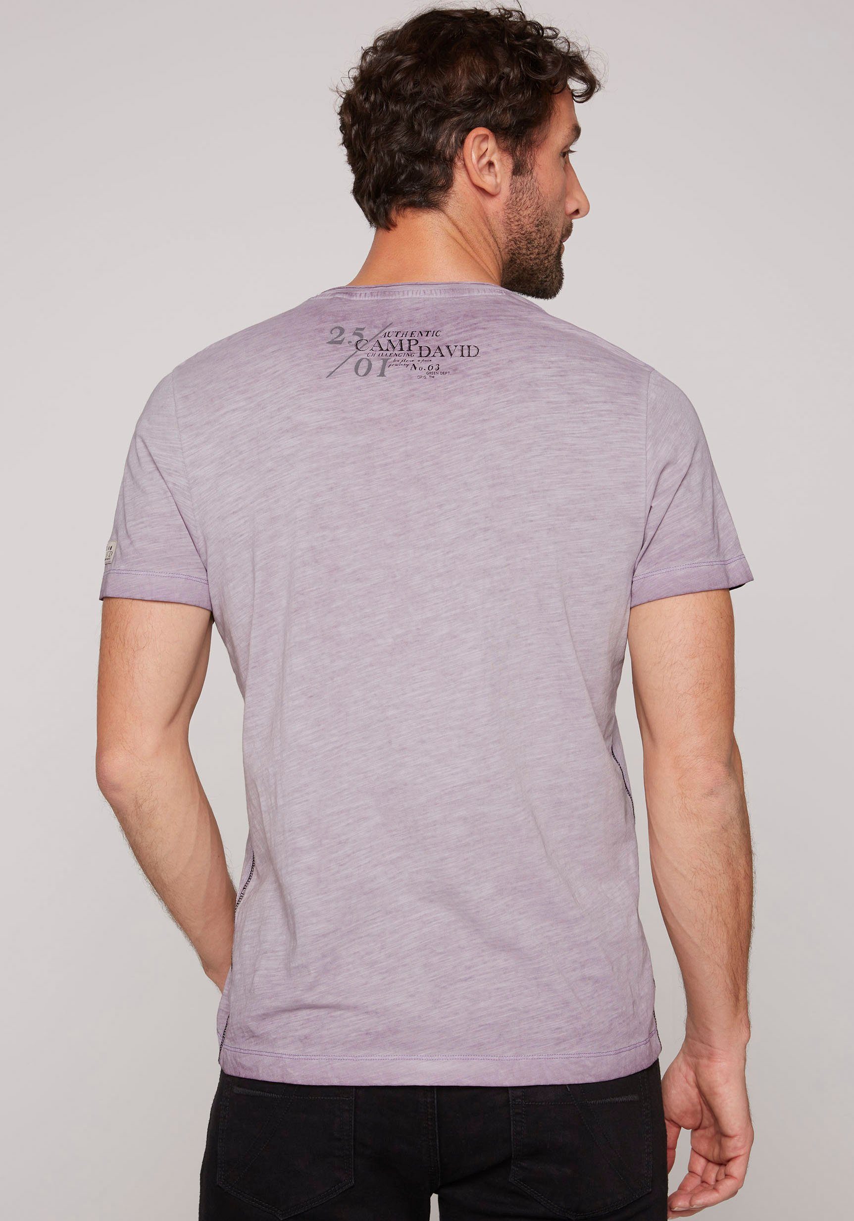 CAMP DAVID T-Shirt mit Logo-Druck violet french