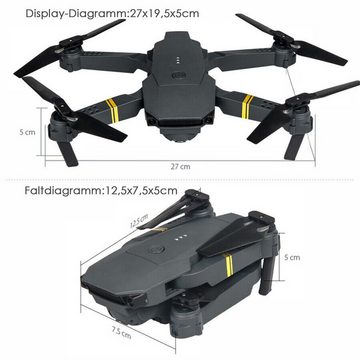 yozhiqu Spielzeug-Flugzeug Drohnen-Faltflugzeug, hochauflösendes professionelles Luftbildflugzeug, 4K HD Kamera, 3 Batterien faltbarer Selfie RC Quadcopter