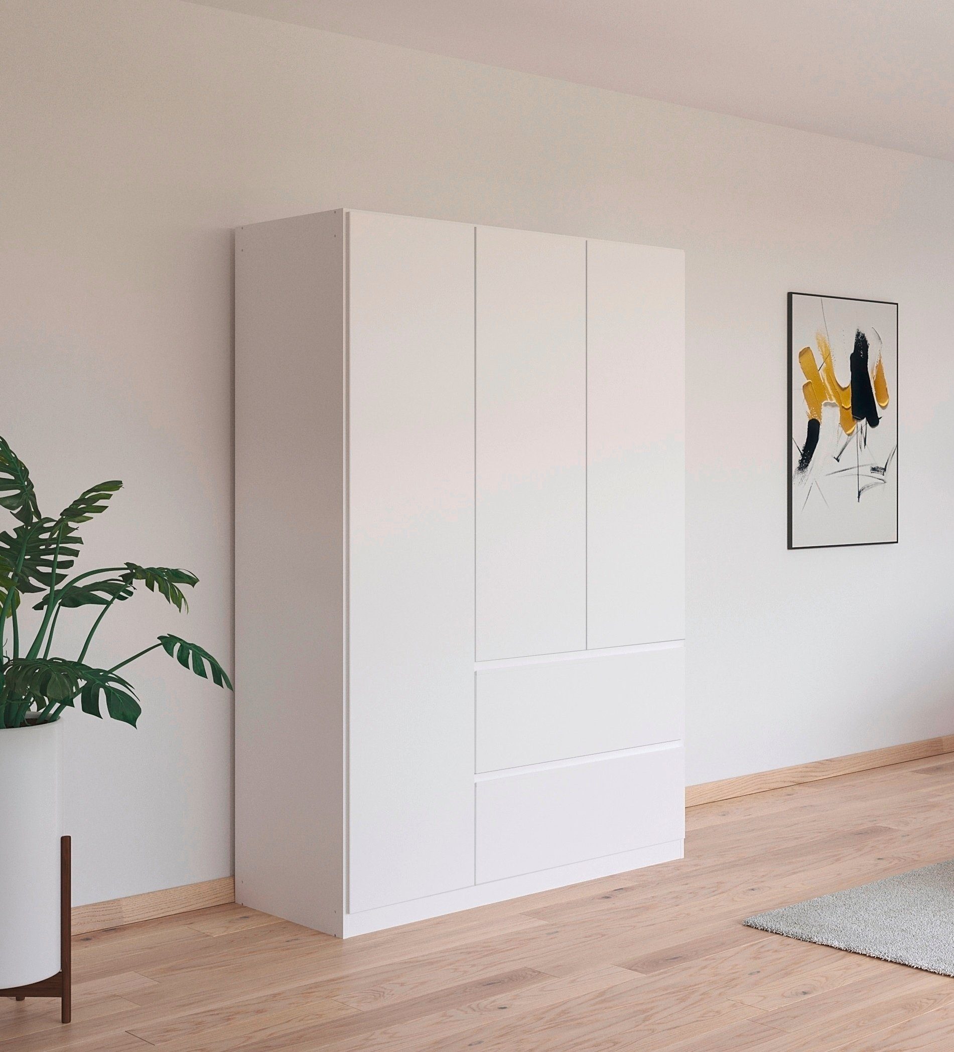 rauch Drehtürenschrank Kleiderschrank Schrank Garderobe COSTA in den Breiten 91/136/181 cm (in 3 Ausstattungen BASIC/CLASSIC/PREMIUM) viel Platz, grifflose Front und Push-to-Open Funktion MADE IN GERMANY