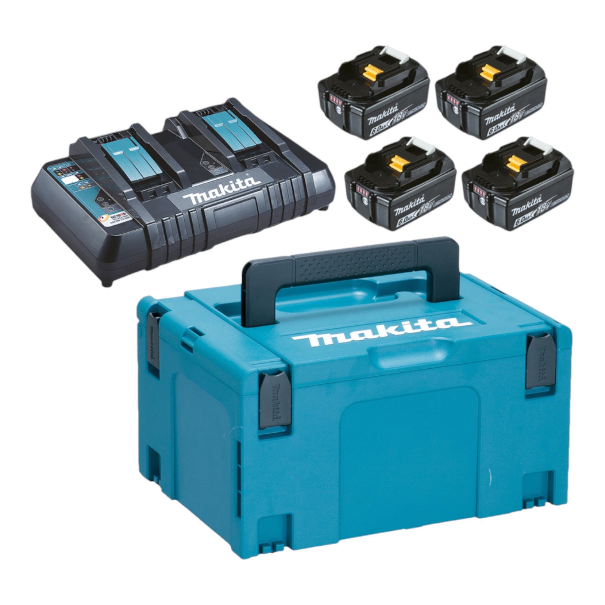 Makita Akku Power Source Kit (198091-4) 4x BL 1860 B Akku 18 V 6,0 Ah Akkupacks