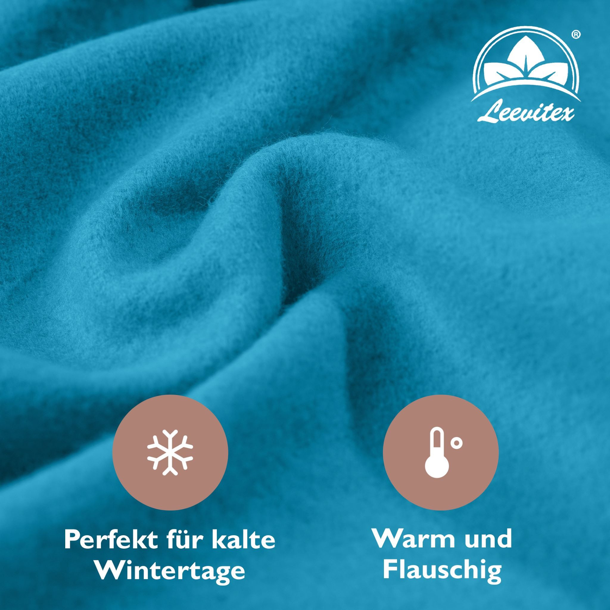 leevitex® Spannbettlaken für kalte Nächte – angenehm weich, passgenau, farbstark & pflegeleicht, Molton, Gummizug: rundum, (1 Stück), verschiedene Größen und Fa – Bild 3 von 5