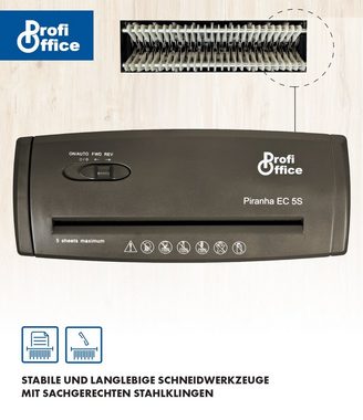 ProfiOffice Aktenvernichter ProfiOffice Aktenvernichter Piranha EC 5 S 6,8 mm, Einfaches leeren des Papierkorbs