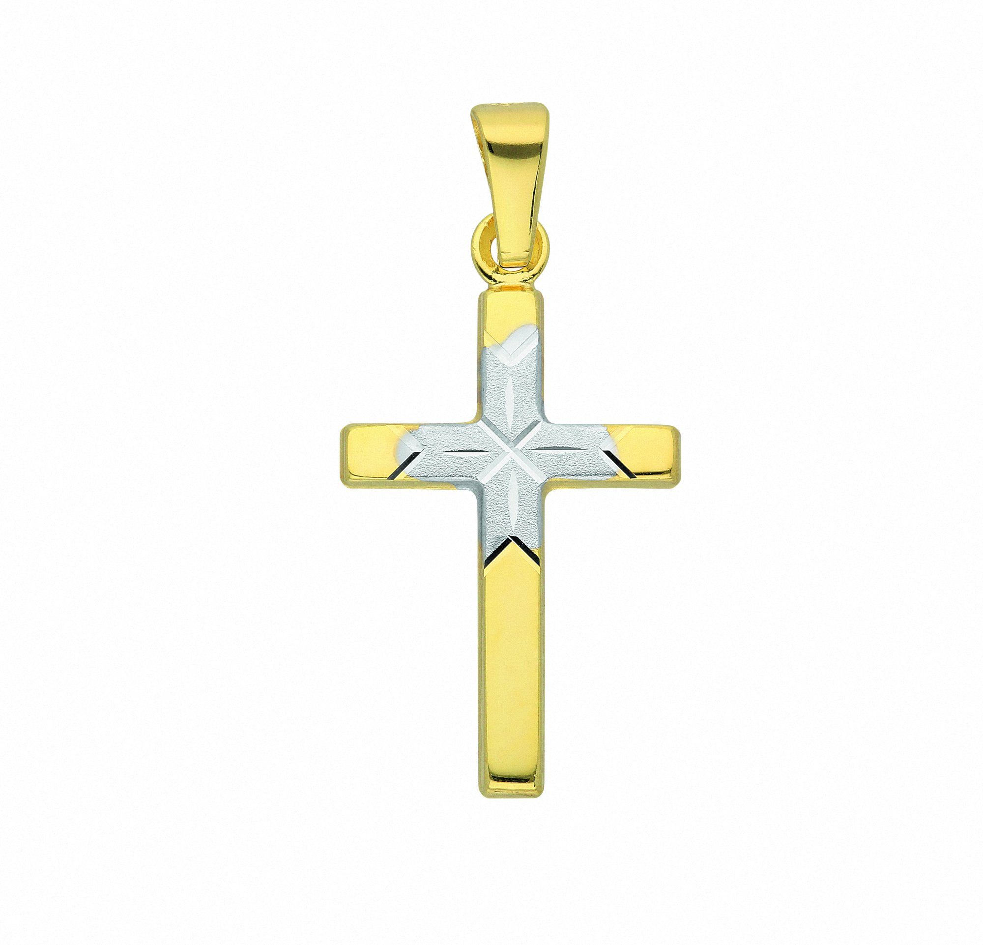 【Neue Version】 Adelia´s Kette - Schmuckset Anhänger Anhänger, Kreuz Gold mit mit 333 Set Halskette