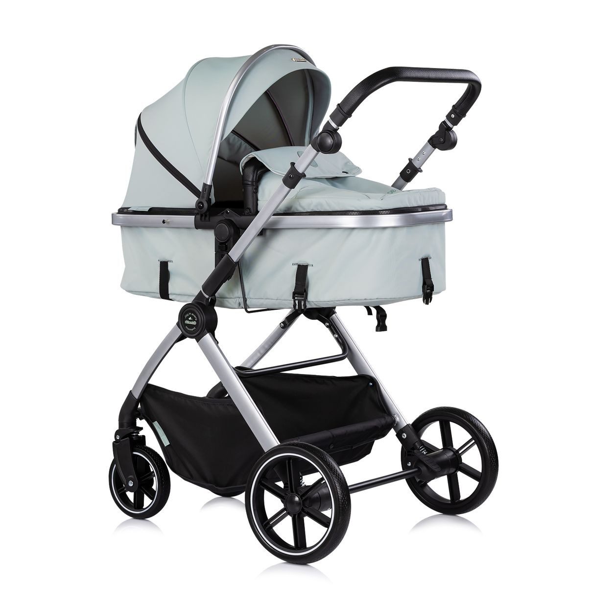 Chipolino Kombi-Kinderwagen Kinderwagen Pearl 3 in 1, umbaubar Babyschale Wickeltasche Fußsack