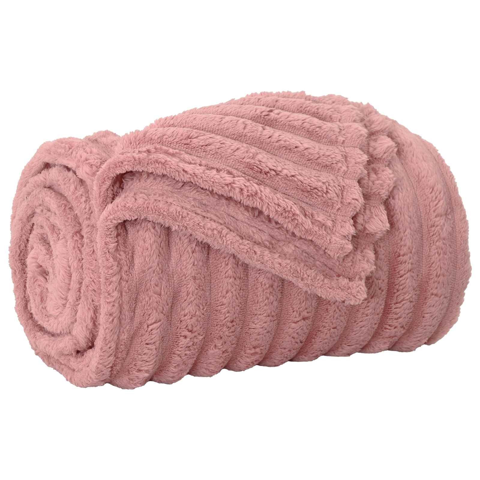 vidaXL Bettüberwurf Überwurfdecke Rosa 270 x 240 cm Fleece
