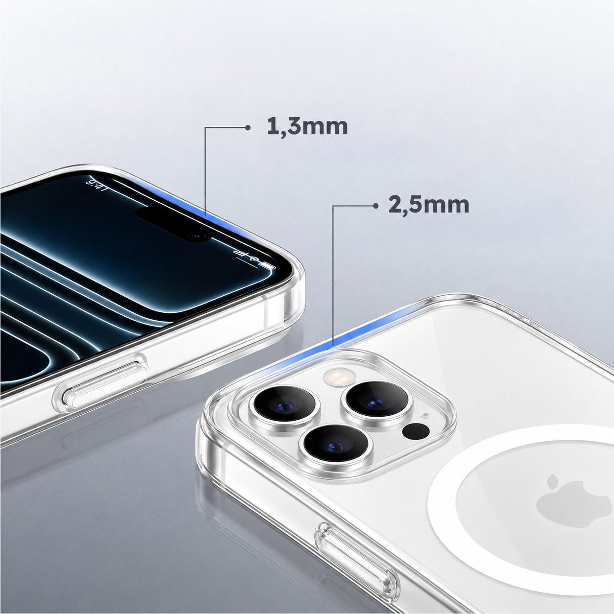 alkaya. Handyhülle Premium Hülle Magsafe Für Apple iPhone Case Magnet Cover Bumper Schutz iPhone 15 Pro, Schutzhülle, MagSafe, extra starker Magnet, durchsichti – Bild 3 von 5