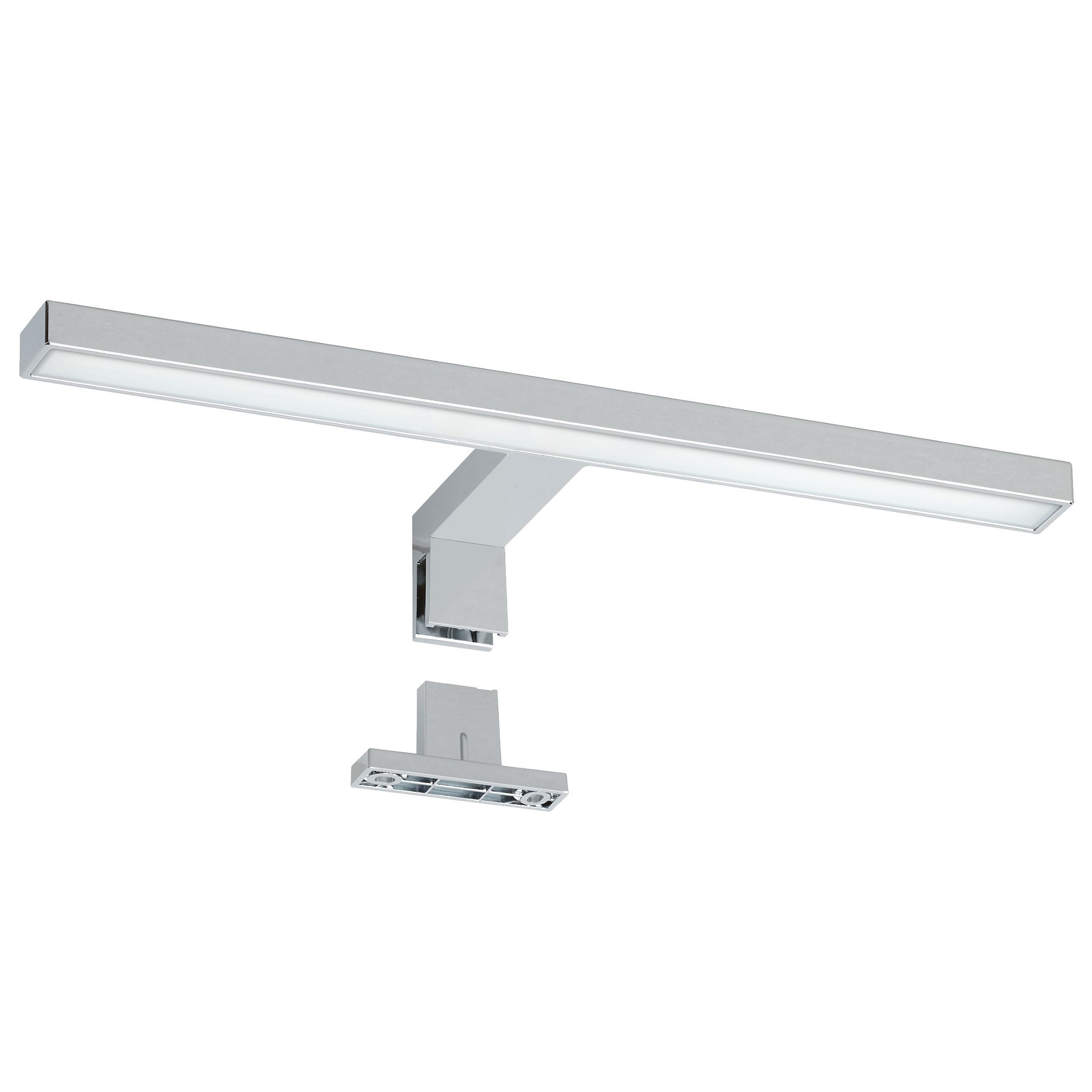 Oktaplex lighting LED Spiegelleuchte Spiegellampe 30 cm, 2 in 1 Klemm- & Aufbauleuchte, LED fest verbaut, kaltweiß, chrom LED Spiegellampe tageslichtweiß 6500K