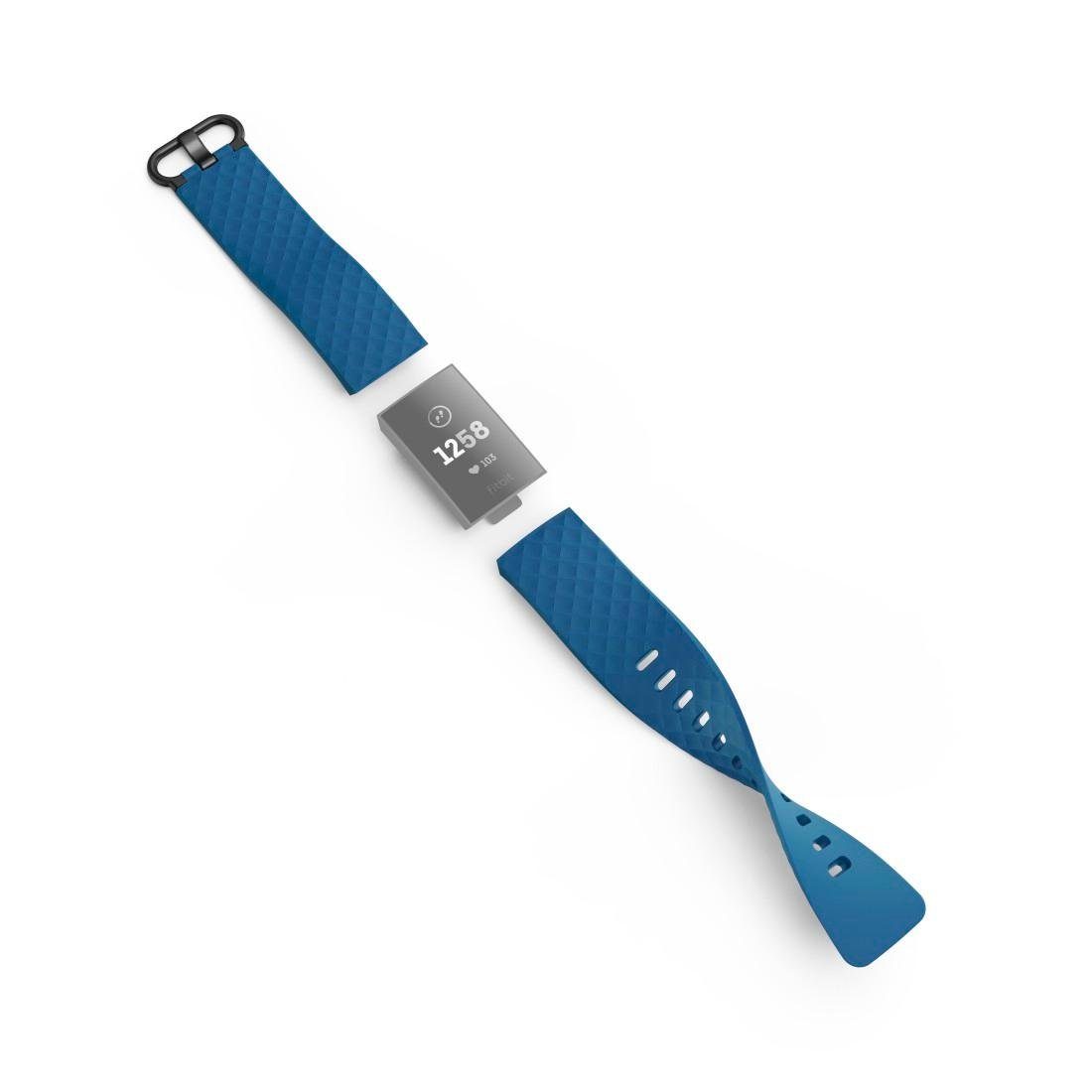 Ersatzarmband 3 cm Fitbit für 19,9 Charge 4, 22mm, Smartwatch-Armband und Hama Fitbit blau Charge