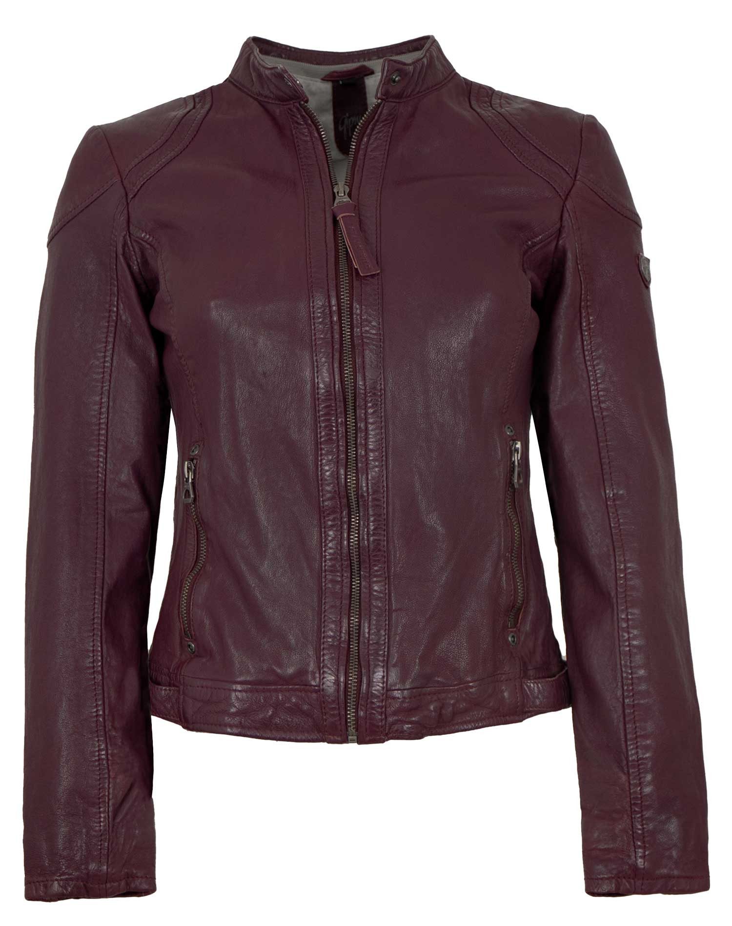 Gipsy by Mauritius Lederjacke GWAnni Gipsy - Damen Lederjacke Lammnappa Kapuze purple