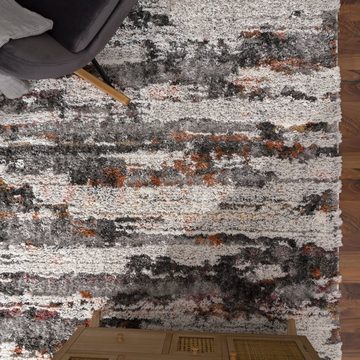 Hochflor-Teppich Wohnzimmer Shaggy Abstraktes Muster Modern Teppich, Paco Home, Läufer, Höhe: 34 mm
