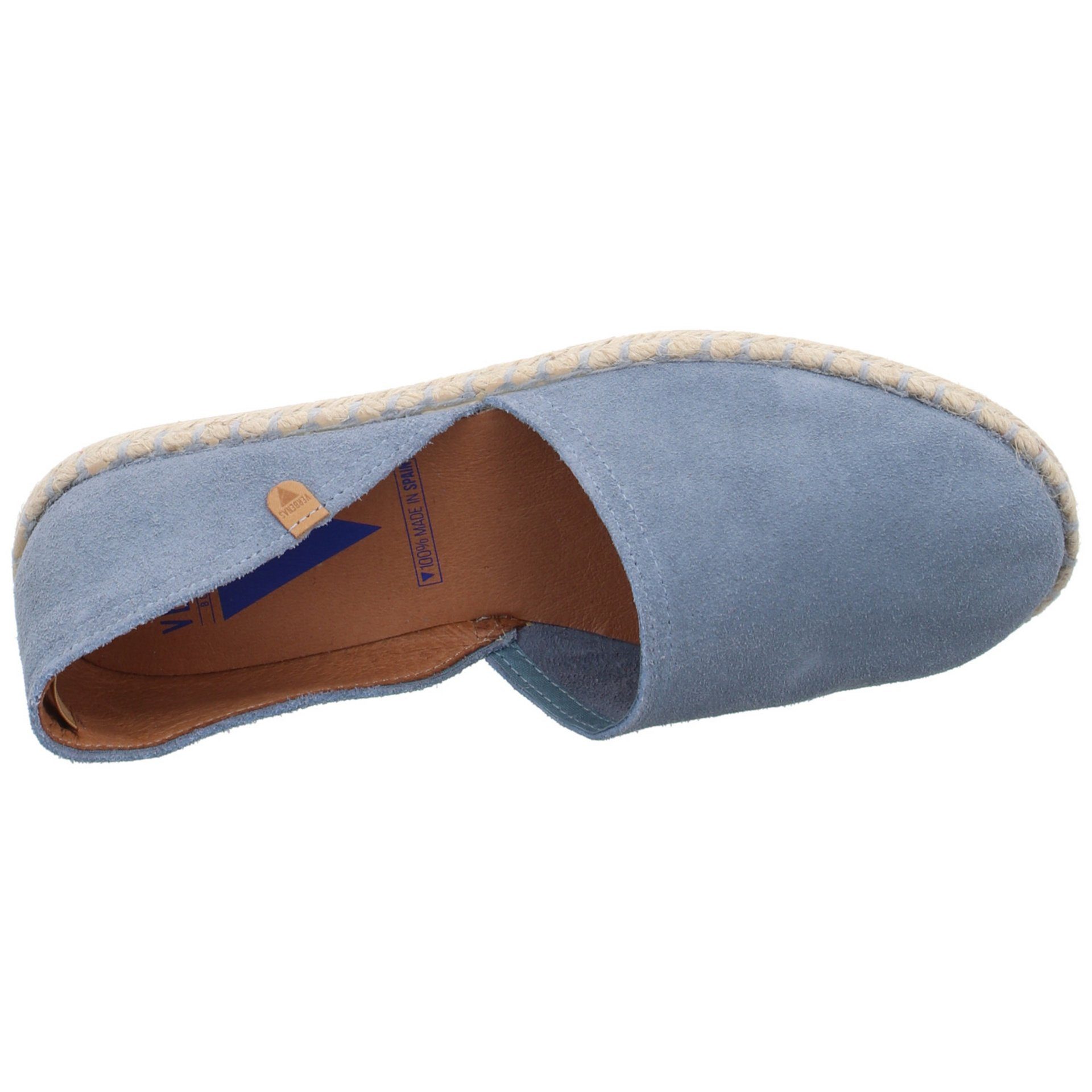 Damen VERBENAS Espadrilles Espadrille blau Schuhe Veloursleder Carmen Slipper hell