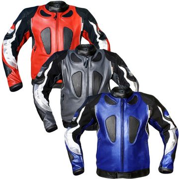 German Wear Motorradjacke GW401J Lederjacke Motorradjacke Kombijacke aus Rindsleder