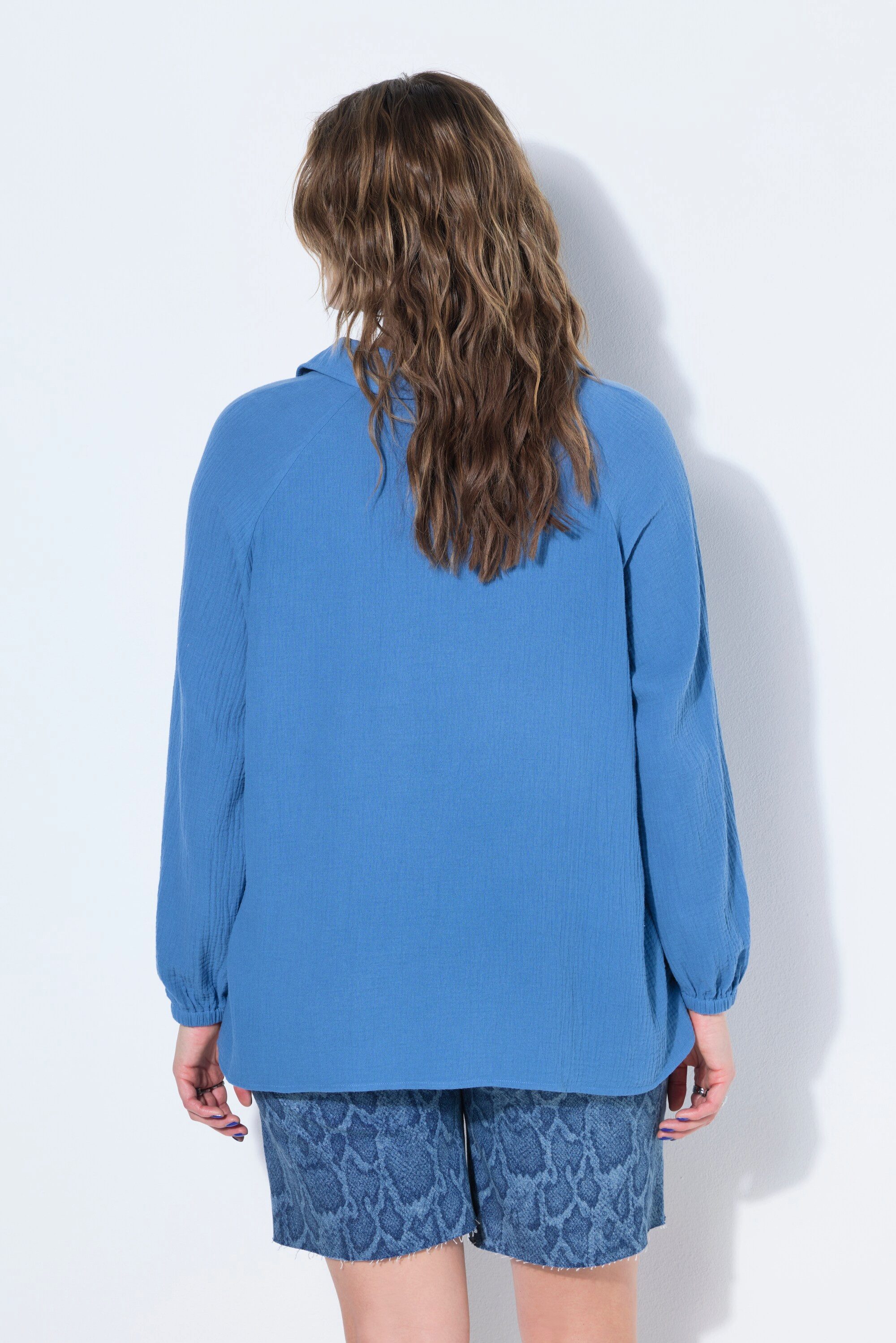 Studio Untold Tunika Musselin Tunika weiter Raglan-Langarm