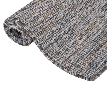 Teppich Outdoor-Flachgewebe 80x150 cm Braun und Blau, furnicato, Rechteckig