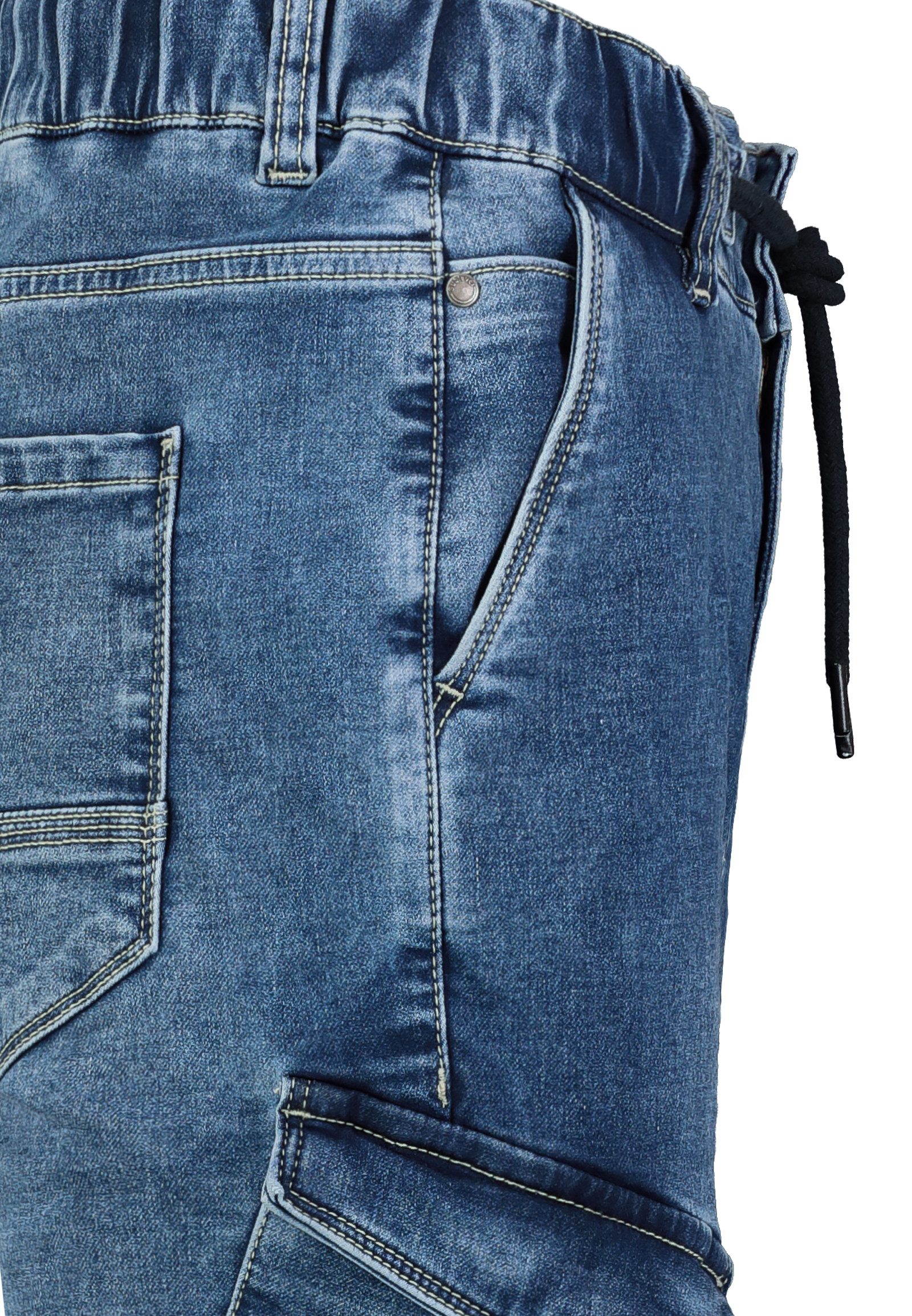 SUBLEVEL Regular-fit-Jeans Jogging Jeans mit Seitentaschen und Kordelzug Jogger Jeans Pant