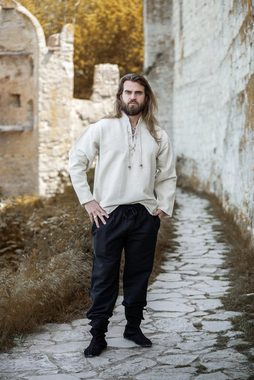 Leonardo Carbone Wikinger-Kostüm Handgewebtes Baumwoll-Hemd "Ingolf" Natur XXXL