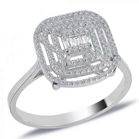 EinStein Diamant Diamantring 0,32 Carat Diamantring Diamanten Baguette-Schliff 14 Karat Weißgold