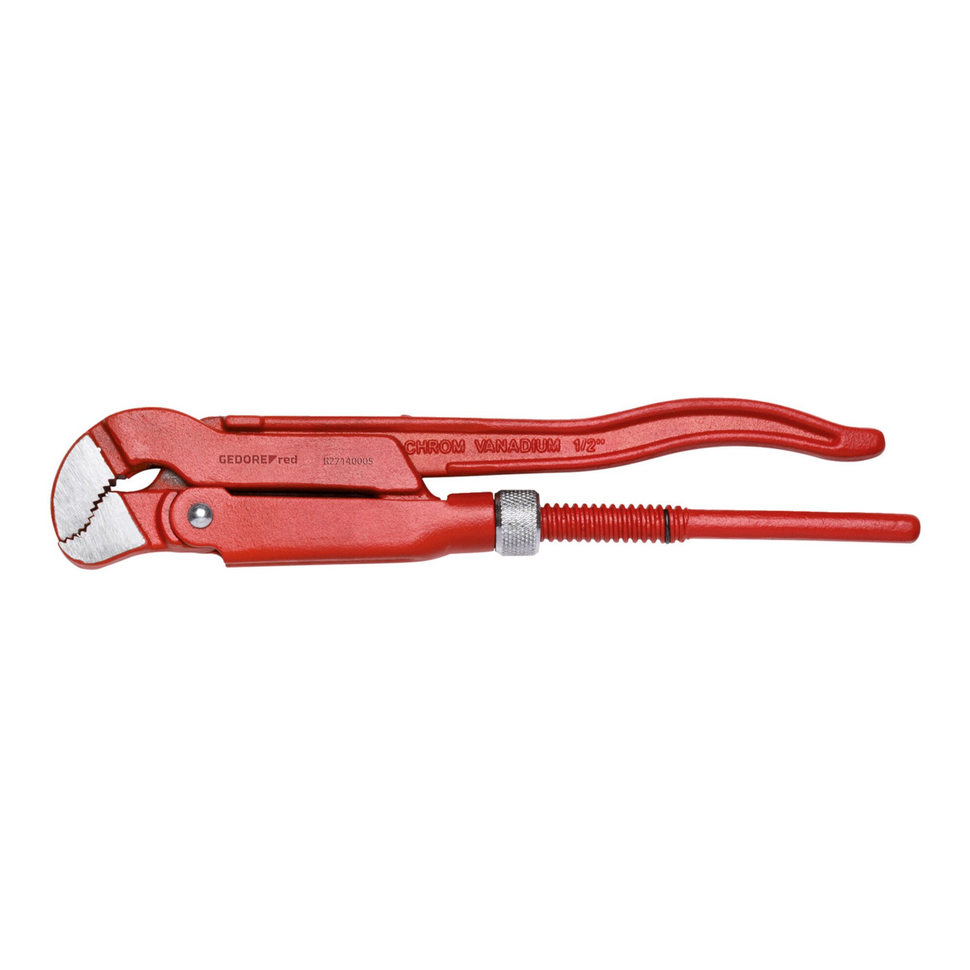 Gedore Red Rohrzange Gedore red 45° abgewinkelte Eck-Rohrzange, Spannweite 40 mm/1 Zoll, S-