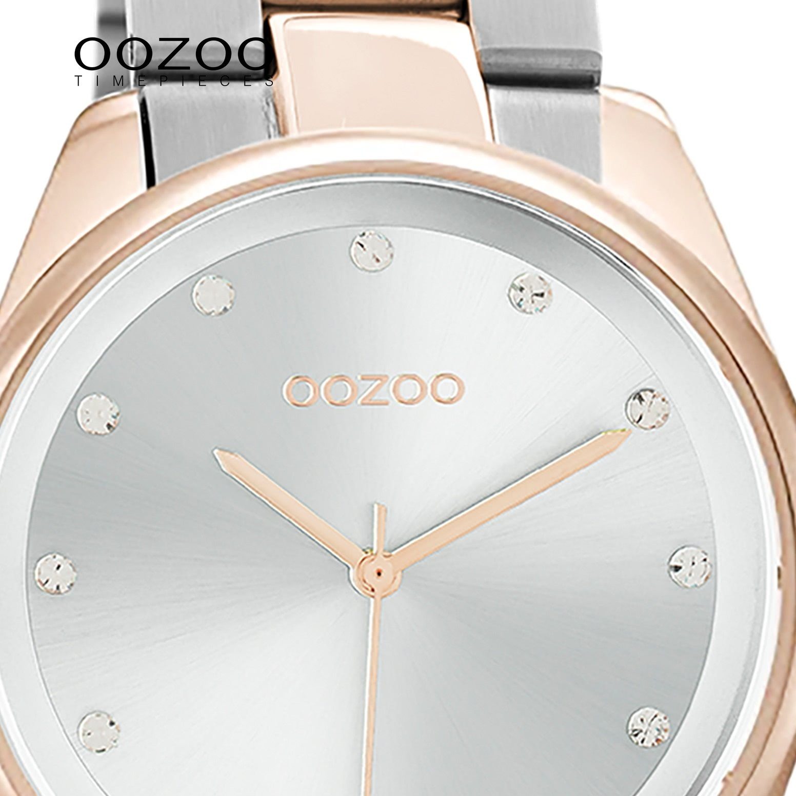 OOZOO Quarzuhr Oozoo Damen Armbanduhr Timepieces, (Analoguhr), Damenuhr rund, mittel (ca. 38mm) Edelstahlarmband, Casual-Style