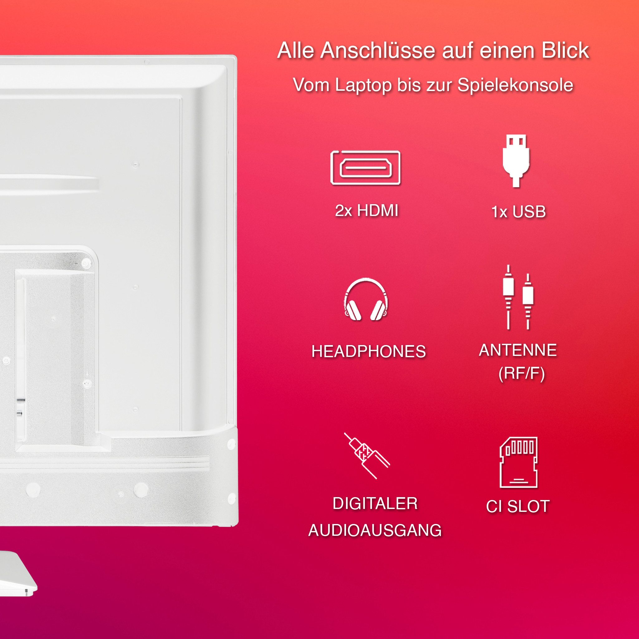 Telefunken XF32N750M-W LCD-LED Fernseher (80 cm/32 Zoll, Full HD, Triple-Tuner, USB-Mediaplayer)