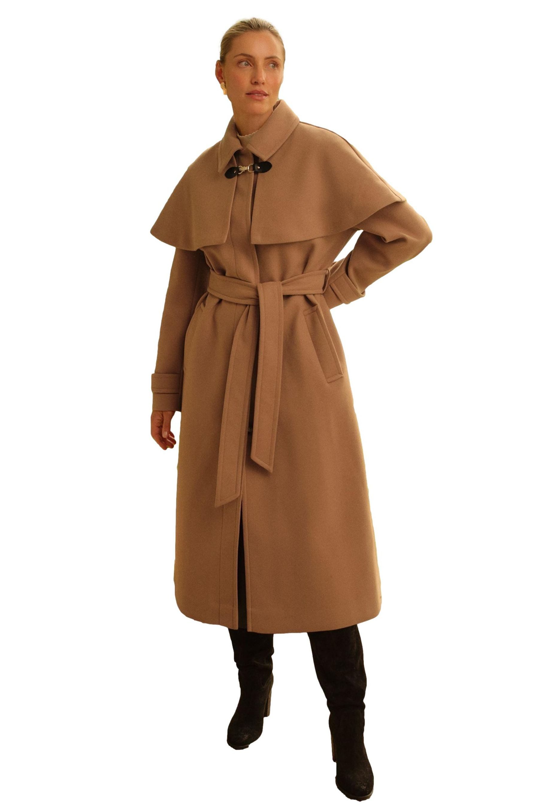 Love & Roses Langmantel Love & Roses Langer Mantel mit Cape (1-tlg)