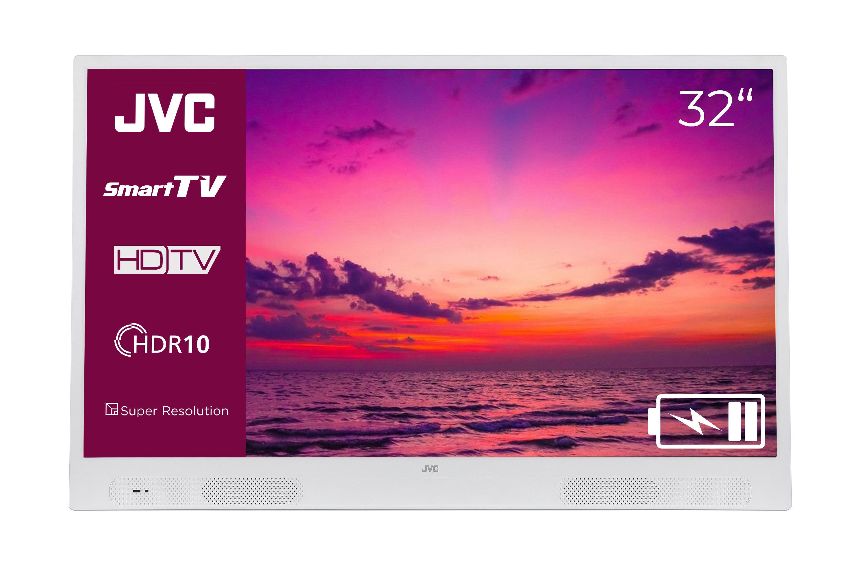 JVC LT-32VHP256W LCD-LED Fernseher (80 cm/32 Zoll, HD-ready, Smart TV, Tragbar, HDR, Triple-Tuner, 6 Monate HD+ inklusive)