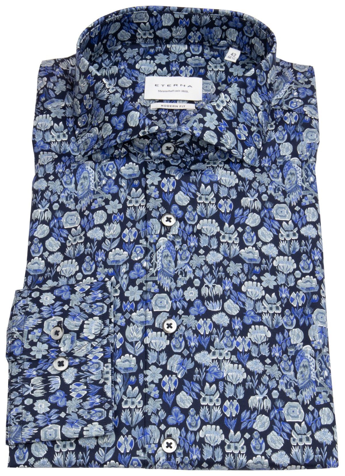 Eterna Langarmhemd Modern Fit extra langer Arm leicht tailliert bügelfrei
