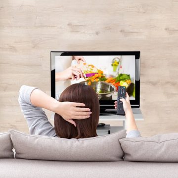relaxdays TV-Regal TV Board mit Rollen weiß