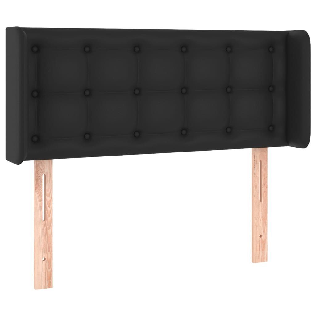 vidaXL Bett Kopfteil mit Ohren Schwarz 83x16x78/88 cm Kunstleder (1-tlg)