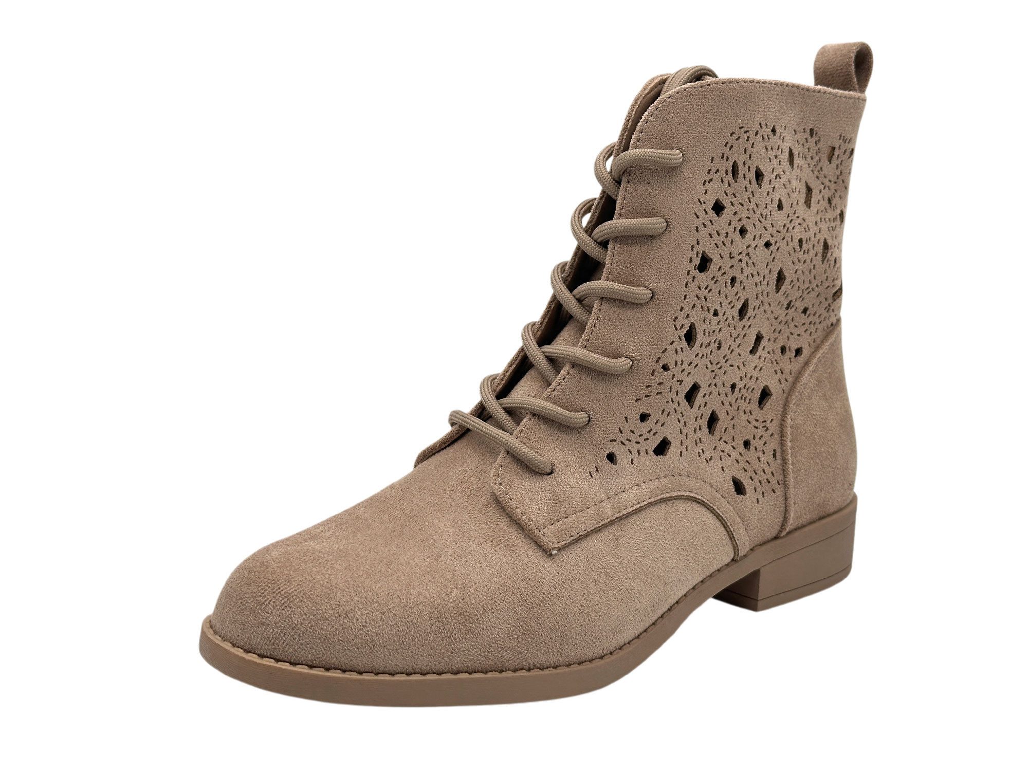 Nowaland Damen Schnür Stiefelette mit Reißverschluss Stiefelette Moderne Western-Stiefelette mit dekorativer Schnürung – Bild 5 von 5