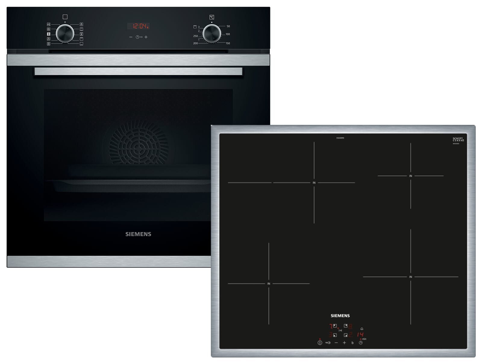 SIEMENS Backofen-Set, Reinigung mit Wasser / Dampf, Powerboost-Funktion, Timer