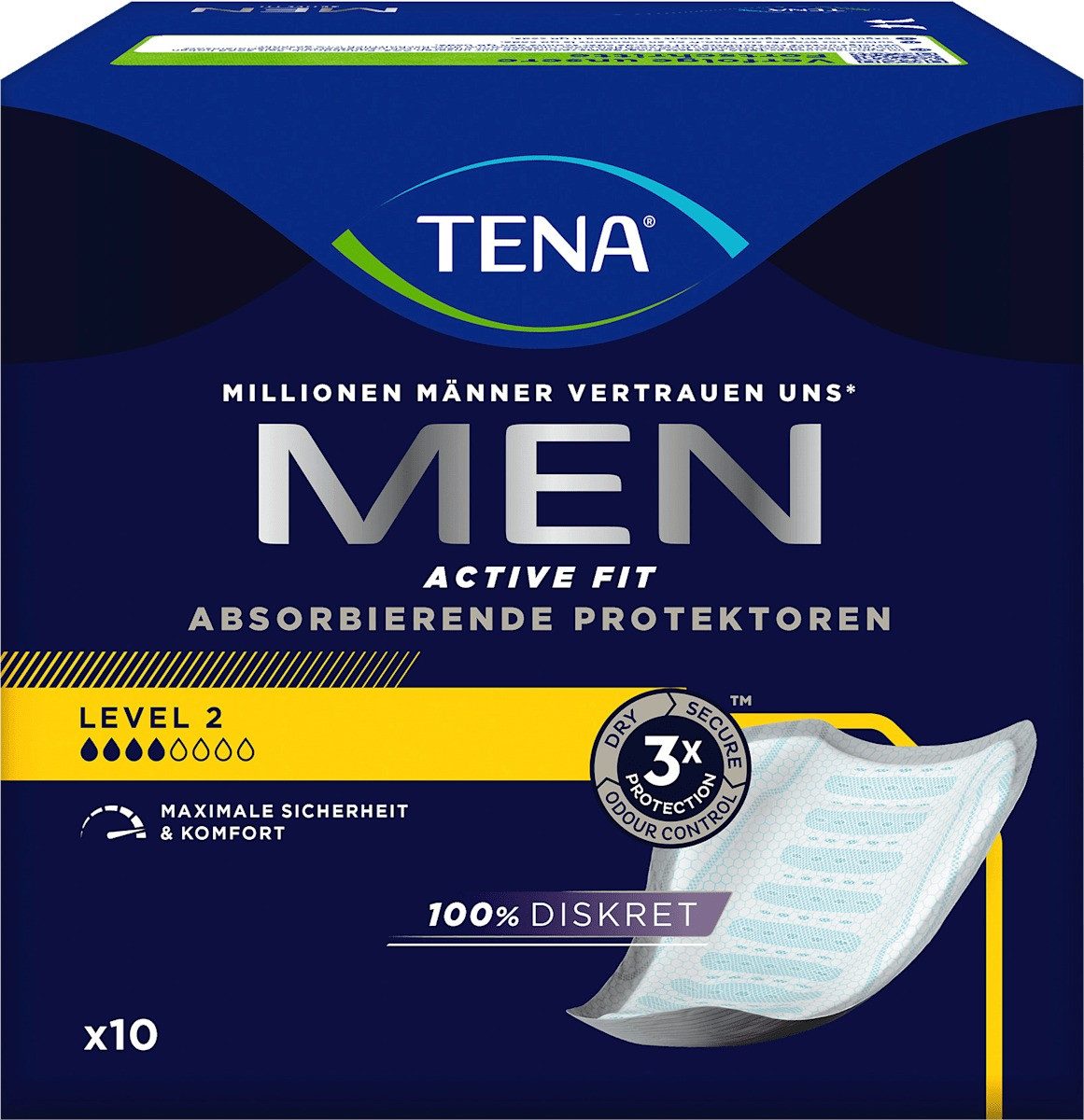 TENA Inkontinenz-Einlage TENA Slipeinlagen MEN ACTIVE FIT LEVEL 2