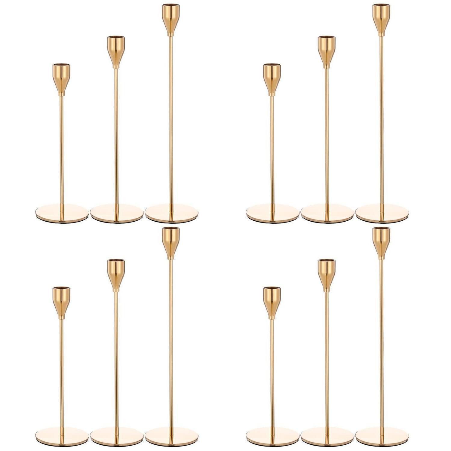 LuxusKollektion Kerzenständer Kerzenhalter Gold 12er Set 3 Größen