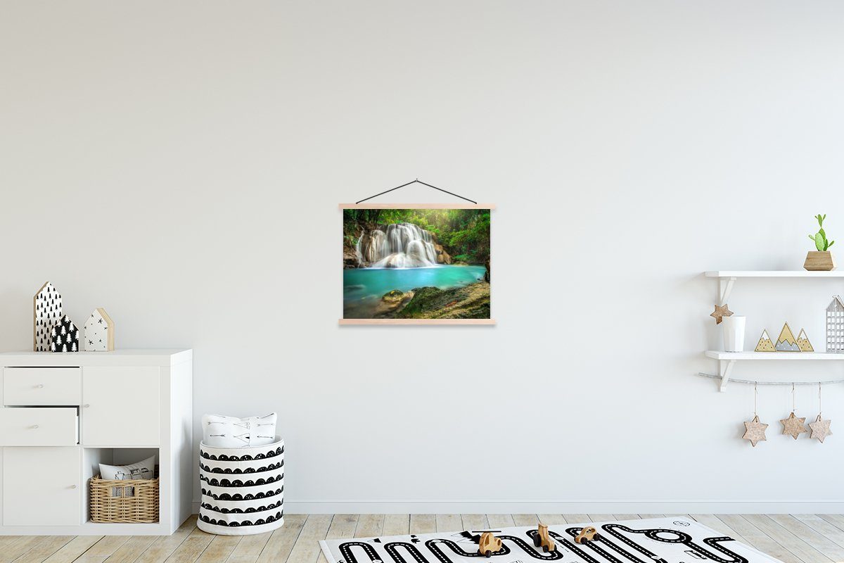 MuchoWow Poster Wald - Wasserfall St), Natur, - Magnetisch Textilposter Posterleiste, für Bilderleiste, Wohnzimmer, (1