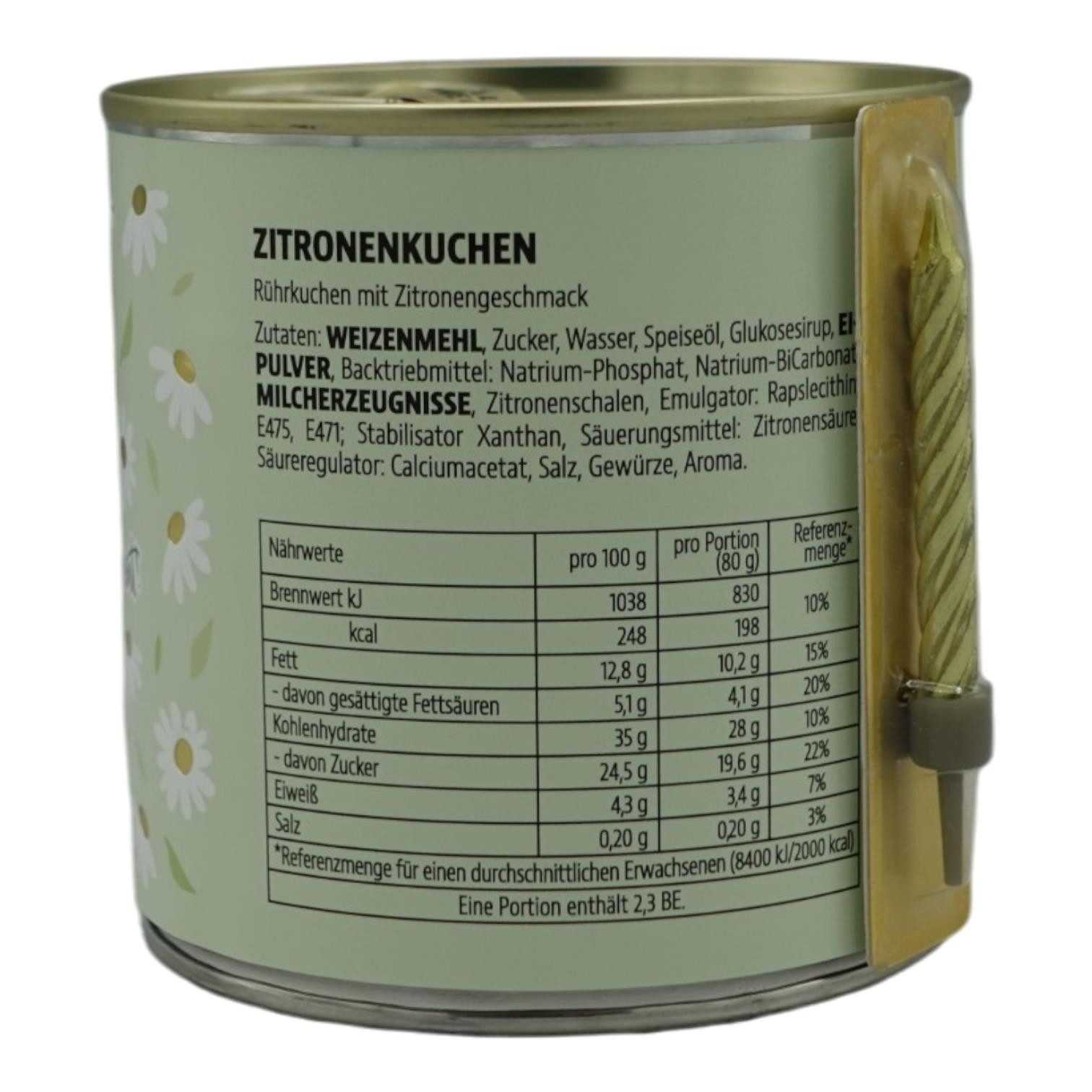 Wondercandle Geburtstagskerze Geburtstagskuchen in der Dose „All The Best Lemon Cake“ – Zitronenkuch (kein Set, kein Set)