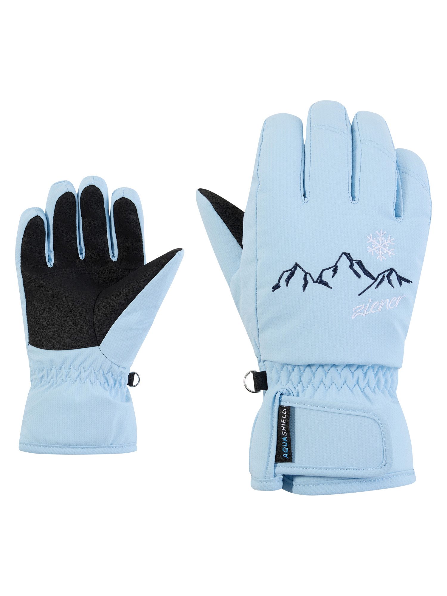Ziener Skihandschuhe LAILLA-Z AQUASHIELD® MÄDCHEN wasserdicht, winddicht, atmungsaktiv, warm, bestickt