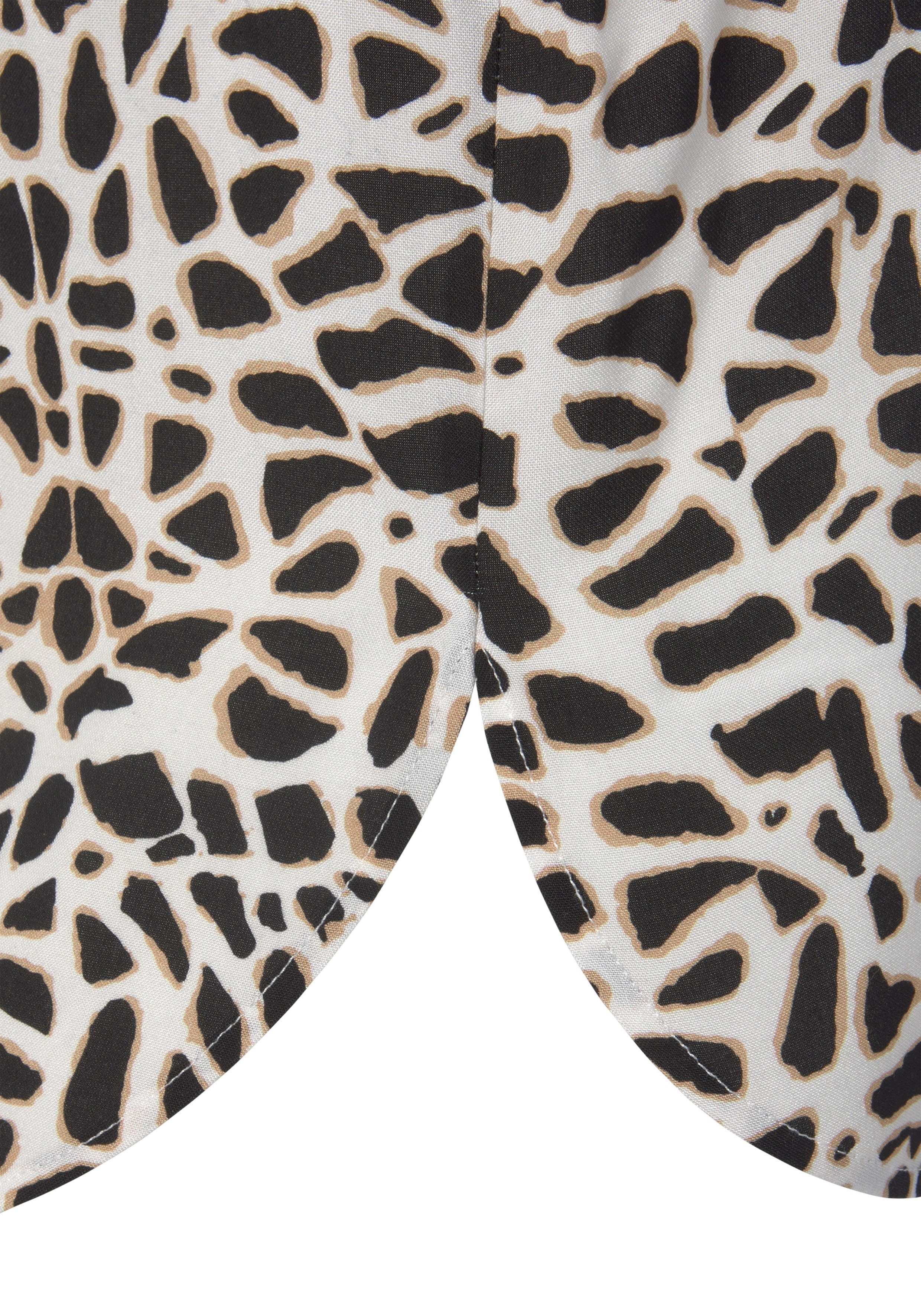 LASCANA Blusentop mit V-Ausschnitt, casual und Blusenshirt, Animalprint