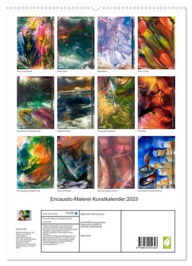 CALVENDO Wandkalender Encaustic-Malerei Kunstkalender 2023 (Premium, hochwertiger DIN A2 Wandkalender 2023, Kunstdruck in Hochglanz)