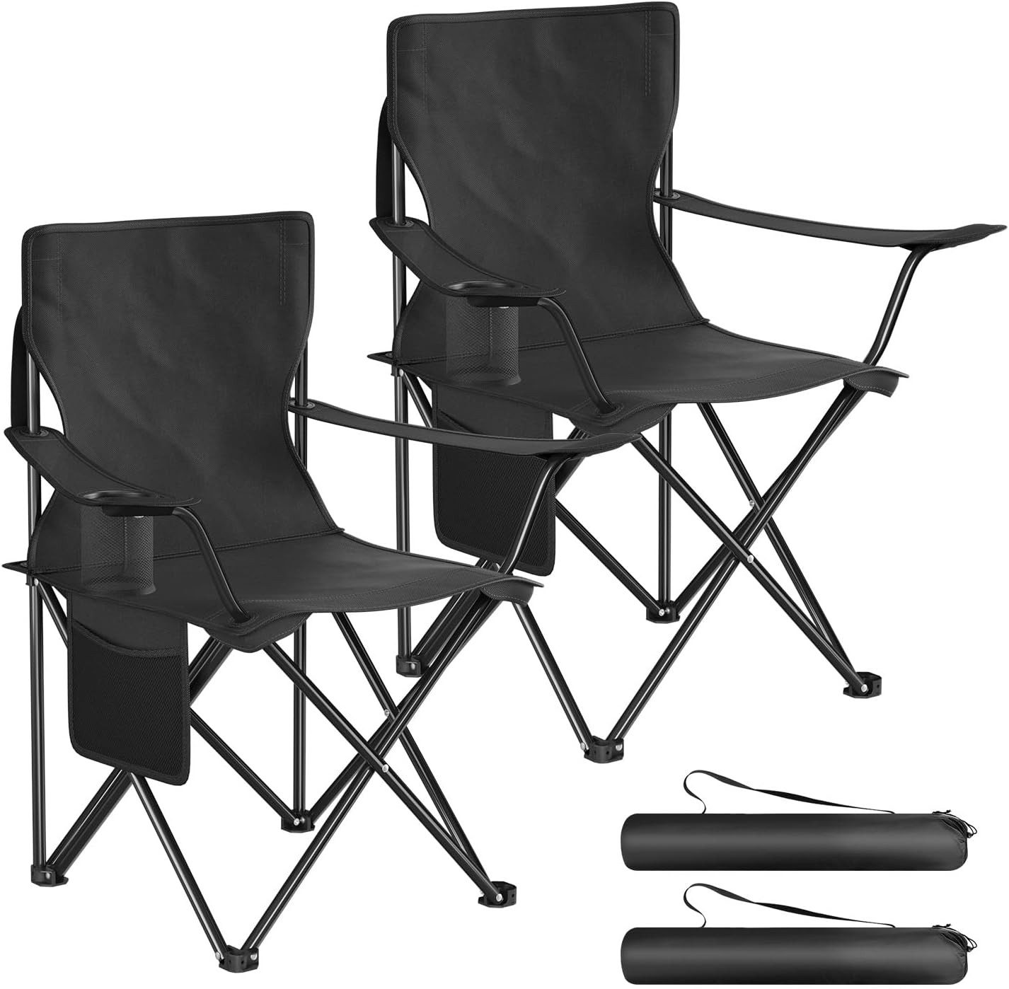 Woltu Campingstuhl (2 St), Klappbar, leicht, für Camping Angeln Picknicks Strand