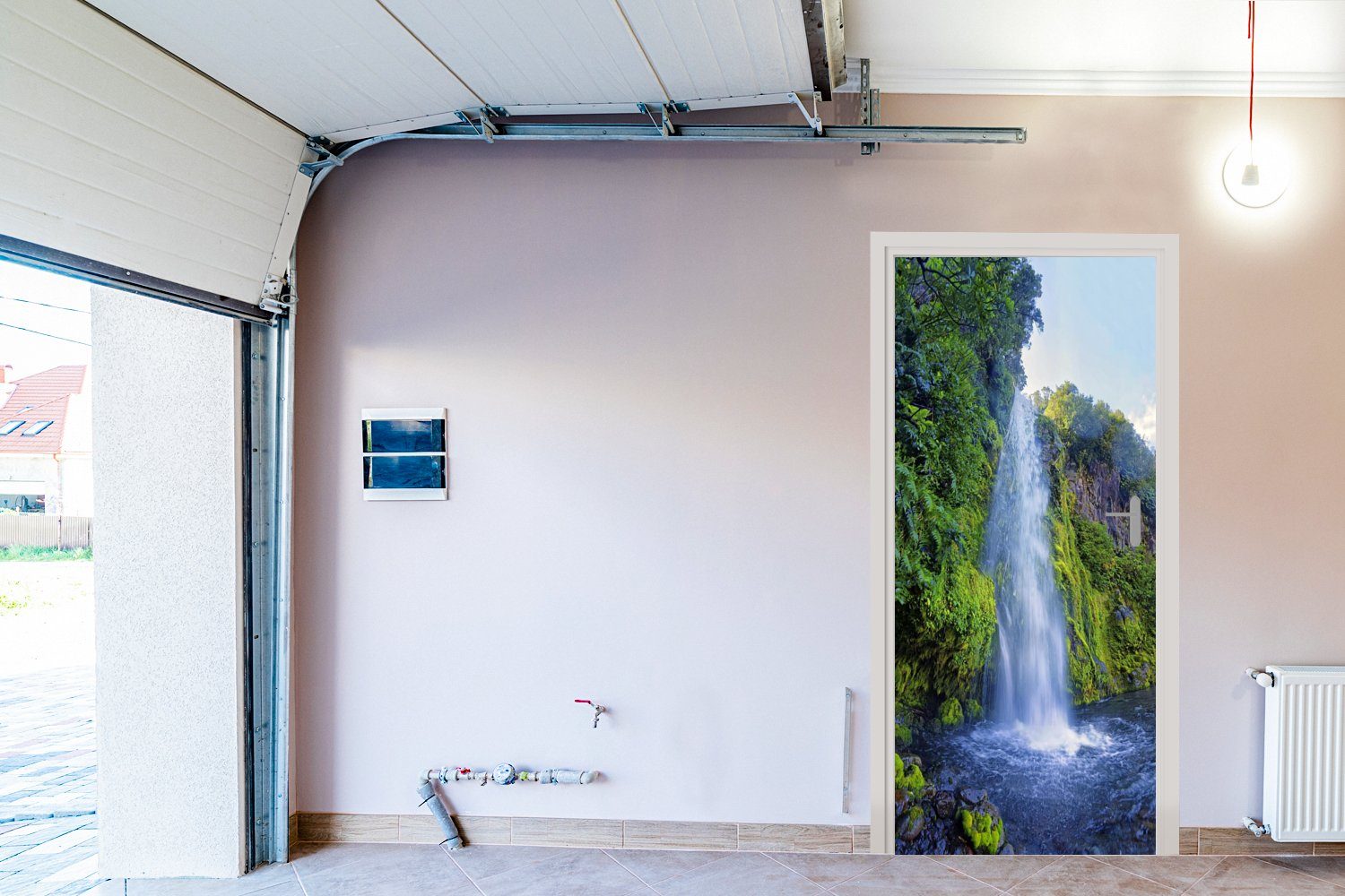 im MuchoWow in Tür, (1 Matt, Neuseeland, bedruckt, 75x205 cm Wasserfall Türtapete Whanganui-Nationalpark Türaufkleber, für St), Fototapete