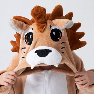 Corimori Jumpsuit Flauschiges Löwen-Kostüm für Kinder (2-tlg) Löwen