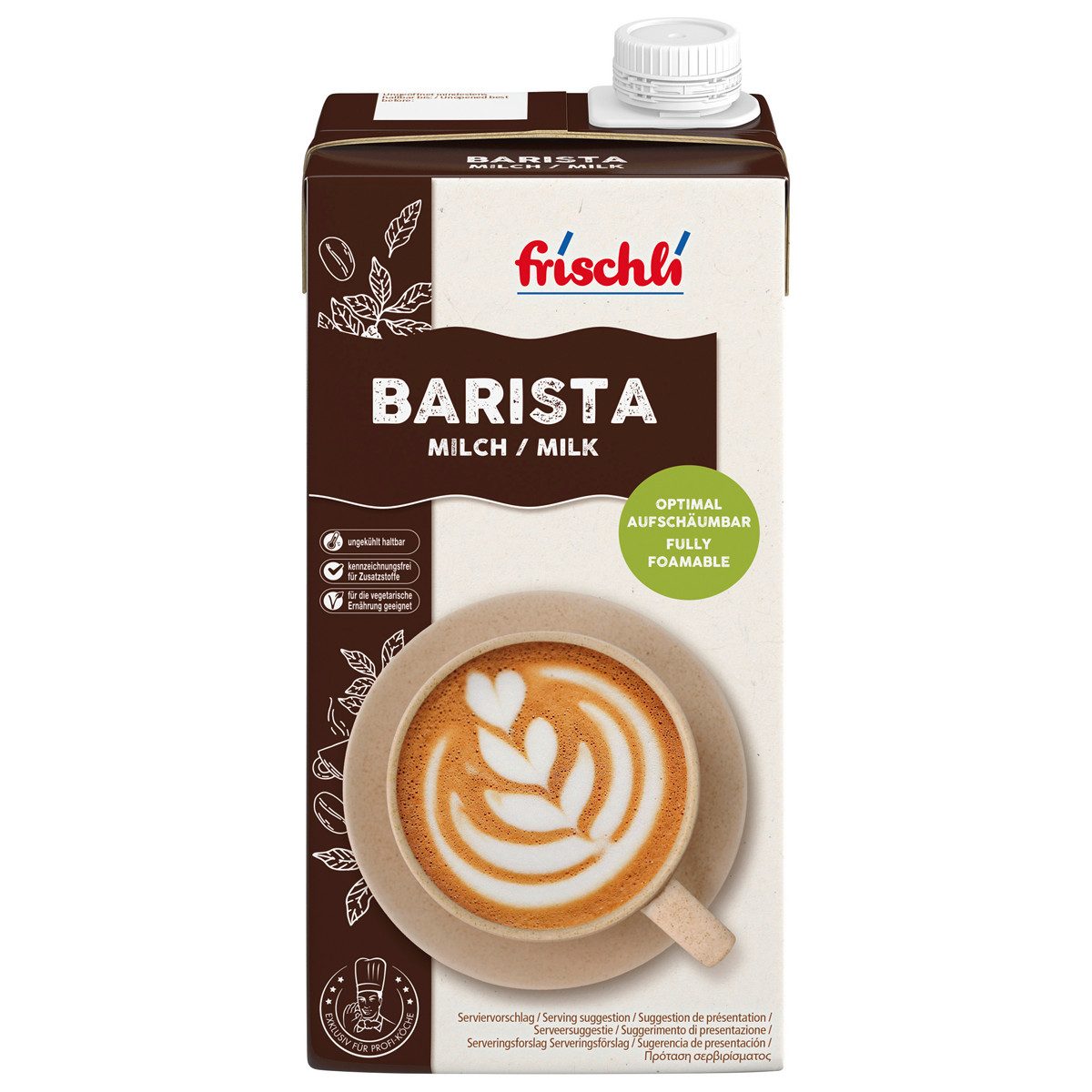 frischli Milch, Frischli Barista Milch 2,5 Prozent optimal aufschäumbar cremig 1000ml