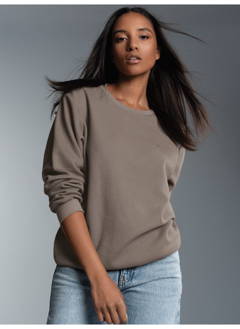 Trigema Sweatshirt TRIGEMA Sweatshirt in Waffeloptik