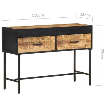 furnicato Beistelltisch Konsolentisch 110x35x75 cm Raues Mangoholz